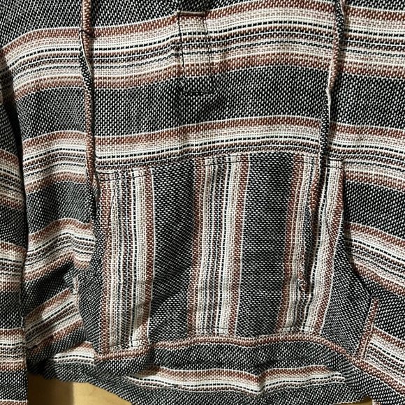 Roxy Womens Sweater XS Extra Small Red Black Aztec Knit Design V Neck Hooded - Picture 3 of 9